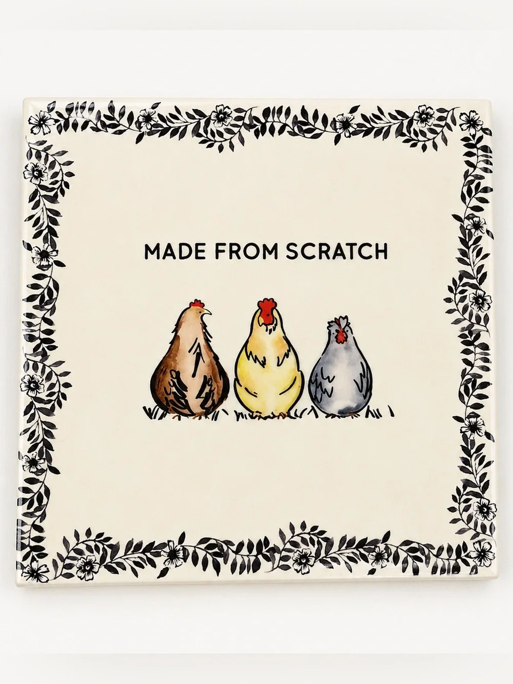 Red Shed Chicken Tile Trivet Made from Scratch